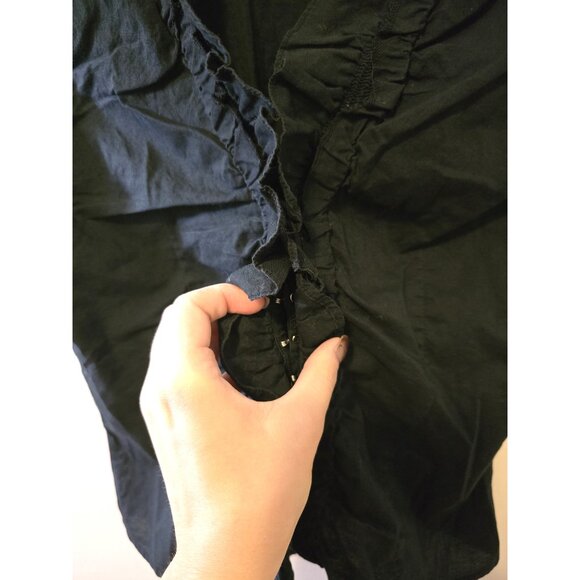 Vintage Y2K Suzy Shier Black Ruffle Vest Hook & Eye Sleeveless Western Fall Sz S - Picture 3 of 6